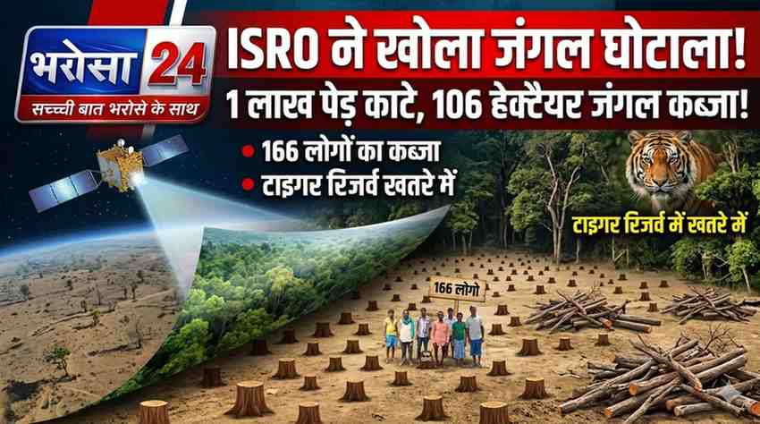 ISRO सैटेलाइट से उजागर हुआ जंगल घोटाला: उदंती-सीतानदी टाइगर रिजर्व में 1 लाख पेड़ काट 106 हेक्टेयर जमीन पर कब्जा