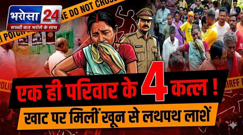 जांजगीर में एक ही परिवार के 4 लोगों की हत्या: पति-पत्नी और नाती-नातिन की खाट पर मिली लाशें, संपत्ति विवाद में मर्डर की आशंका
