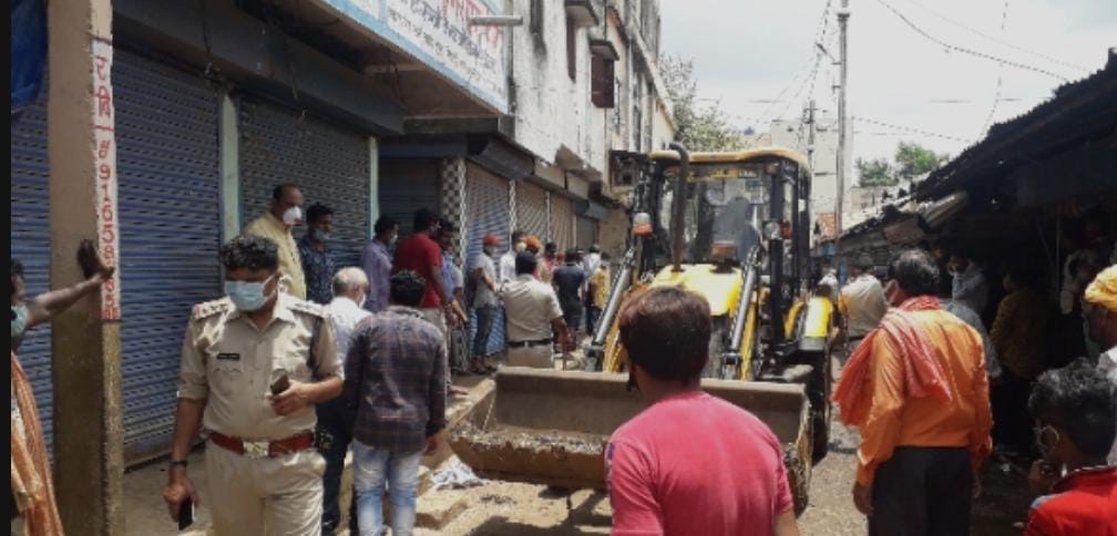 भिलाई निगम से अतिक्रमण हटने की कार्यवाही। 