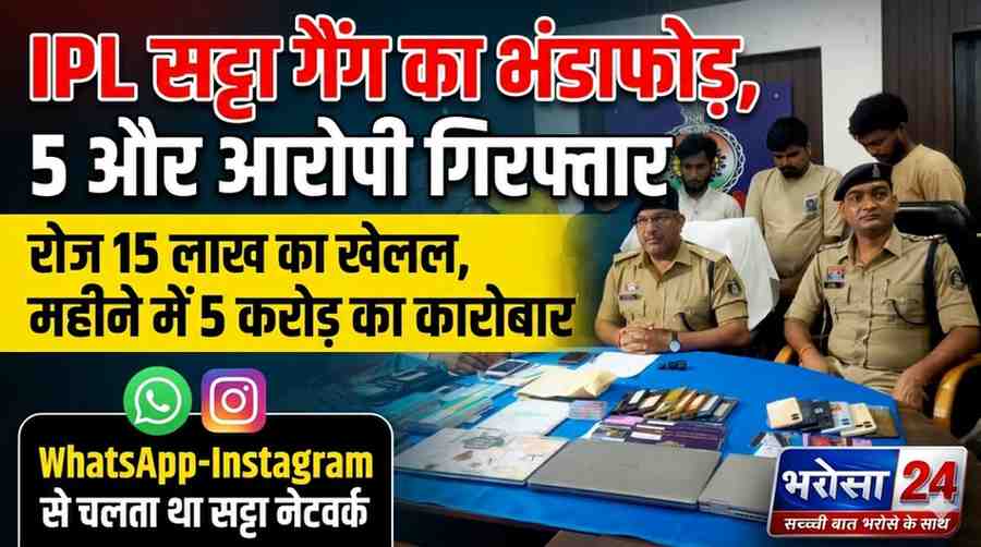 IPL सट्टा गिरोह का पर्दाफाश: गोवा से रायपुर तक फैला नेटवर्क, 5 और आरोपी गिरफ्तार